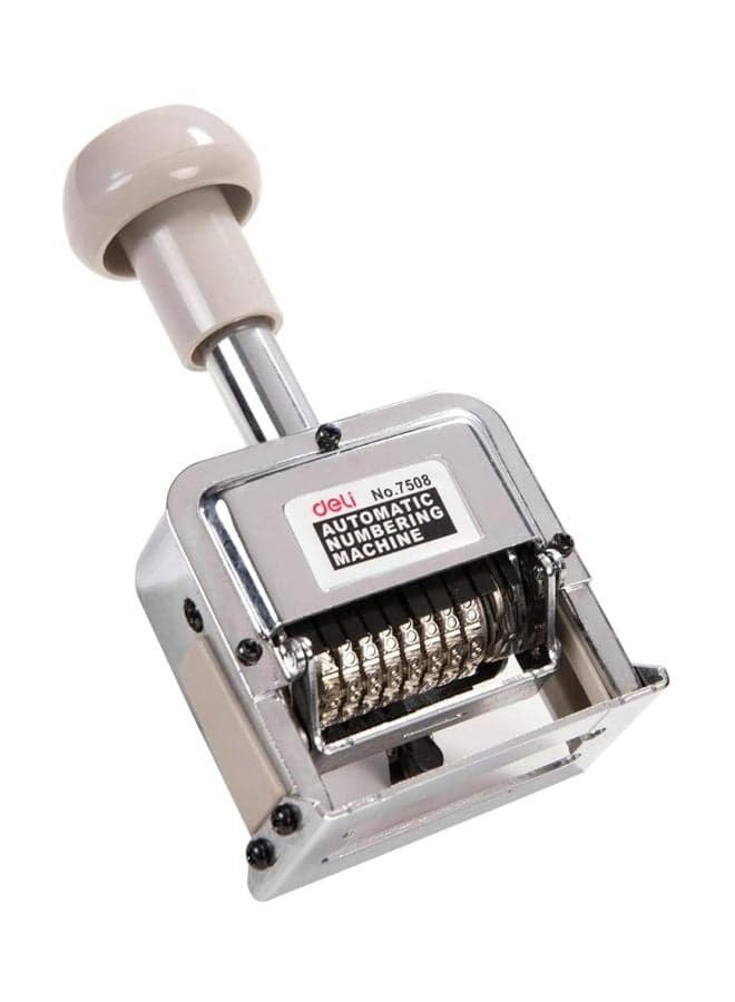 8-Digit Automatic Numbering Machine Silver/White