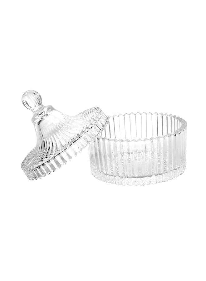 Glass Sugar Bowl With Lid Clear 11x10.5x9cm