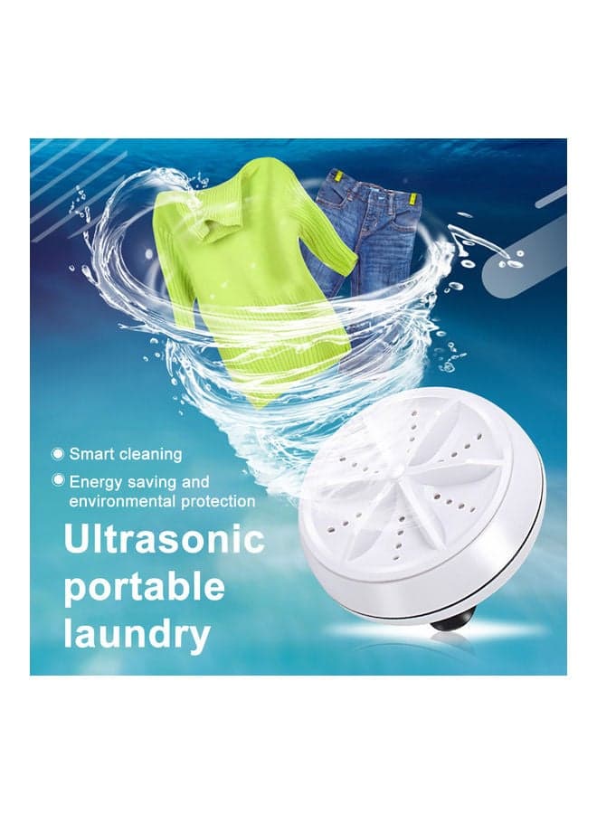 Mini Washing Machine Portable Rotating Ultrasonic Turbine Washer with USB Cable MML380647 White