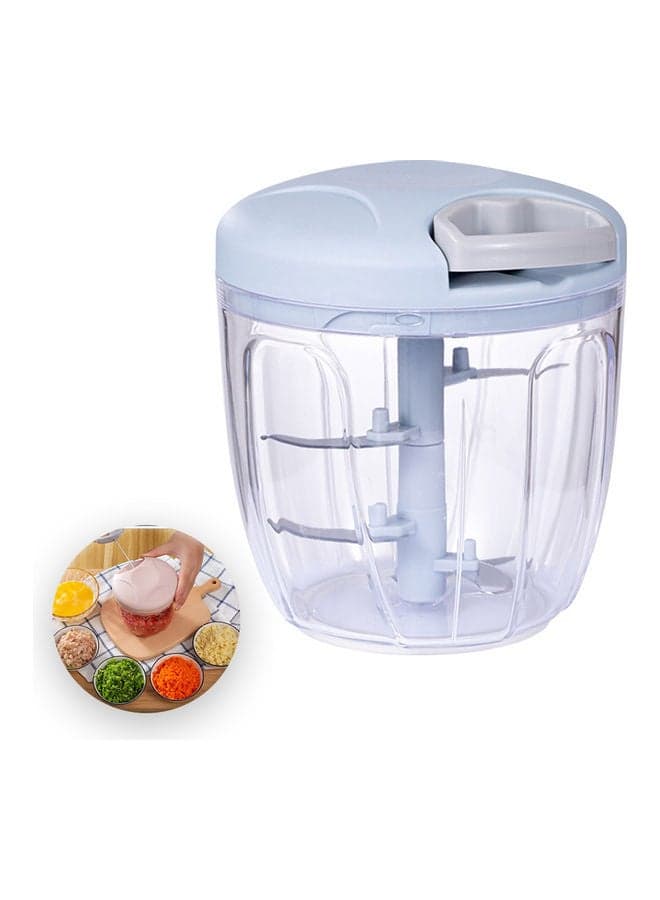 Manual Food Chopper Blue 12.5x12x12cm
