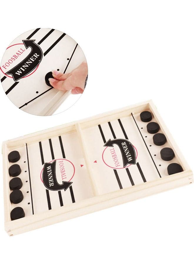 Wooden Bumper Slingshot Chess Interactive Table Ice Hockey Kids Toy Workout At Home Kids Play House 35x22x2.5cm
