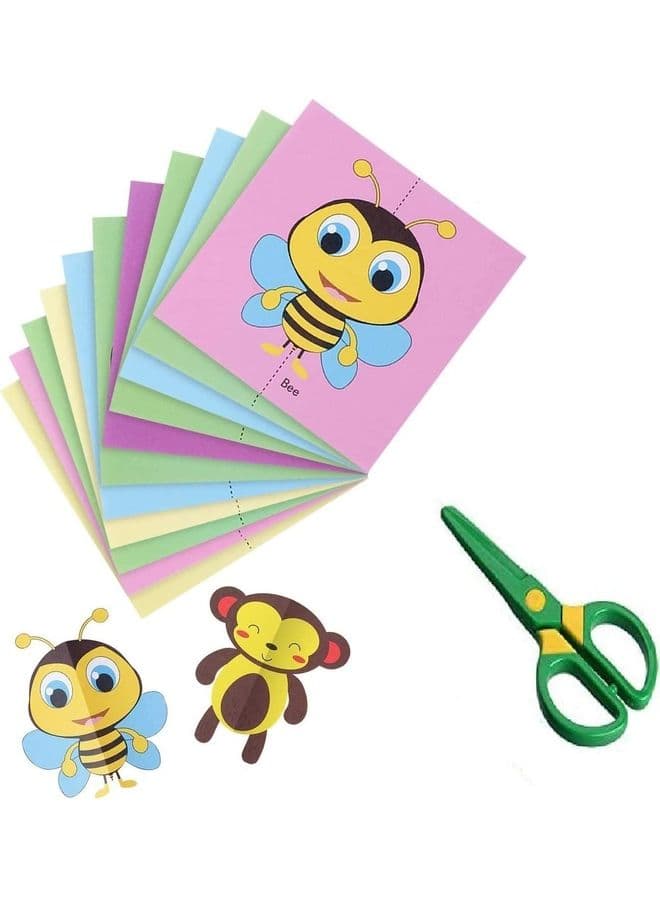 JMD 120Pcs of Colorful Children Paper Folding- Paper Cutting Cartoon Origami Paper Making Educational Toys Fun Cut Paper for Kids and Beginners to Make DIY Paper Crafts 22cm
