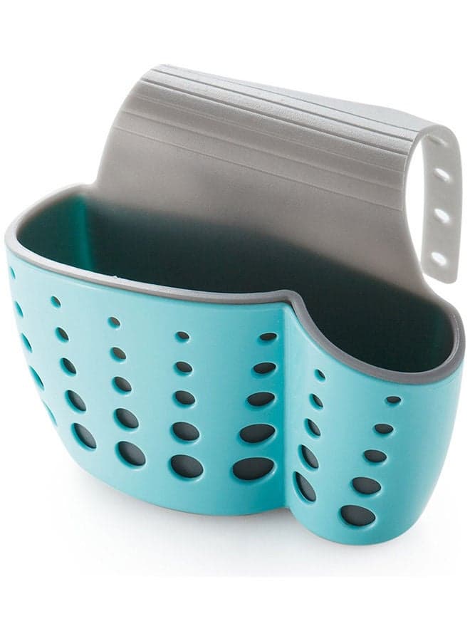 Kitchen Sink Shelf Soap Sponge Drain Rack Bathroom Sucker Storage Holder Blue 15*15*15cm