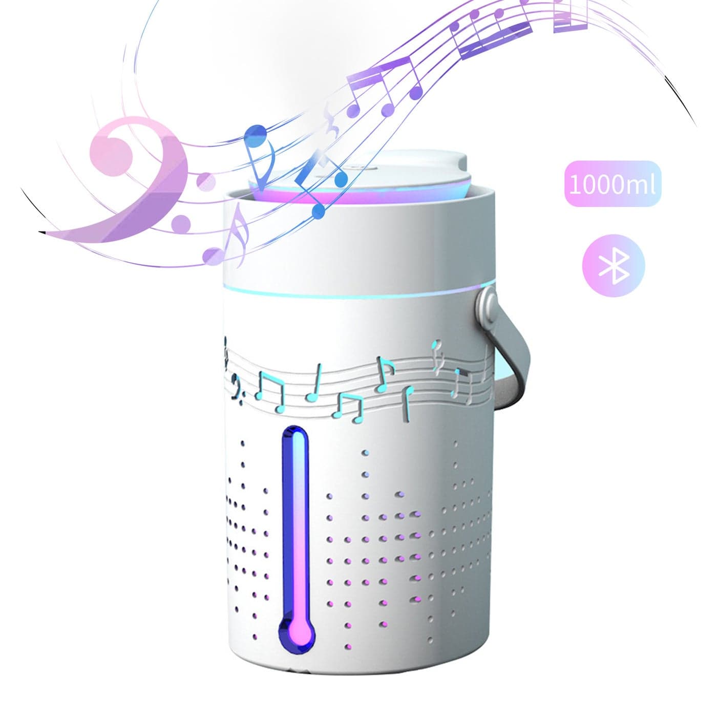 1000ml Mist Essential Oil Diffuser With Bluetooth Speaker White