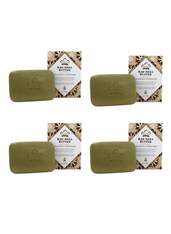 4-Piece Raw Shea Butter Bar Soap Set Green