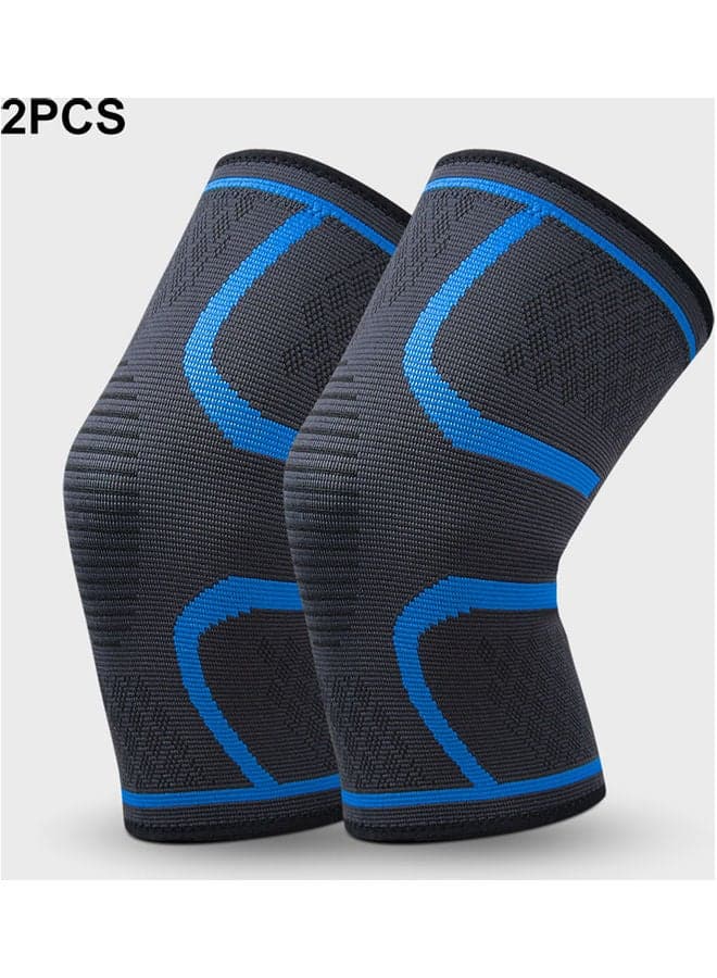 2-Piece Men Women Knee Pad Knee Compression Sleeve Knitted Fabric Joint Pain-Relief Football Knee Brace XL XL
