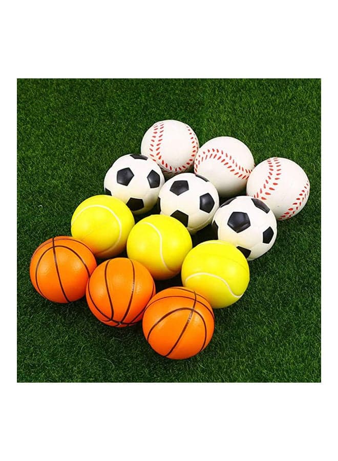 12 Mini Balls (Football, Baseball, Basketball, Tennisball) 24cm
