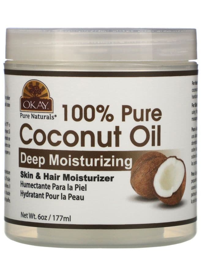Okay Pure Naturals 100% Pure Coconut Oil Deep Moisturizing 6 oz (177 ml) 100ml