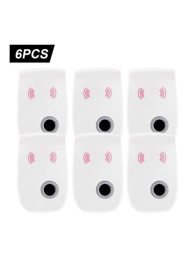 6 Pieces Of High Quality Ultrasonic Electronic Pest Repeller white 17 x 6.8 x 12.5cm
