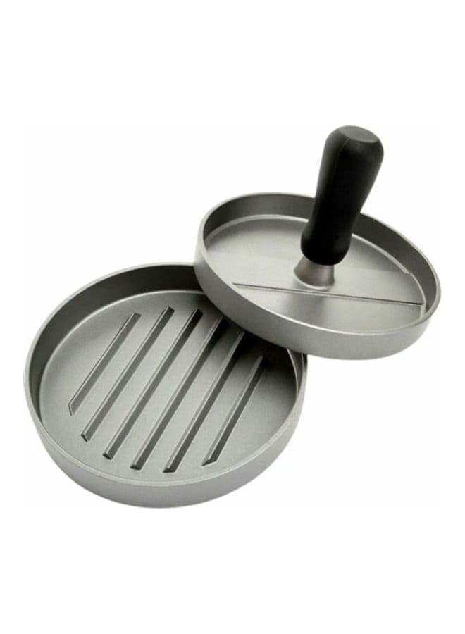 Aluminum Alloy Round Burger Meat Patty Maker Mold silver 11.7 x 9cm