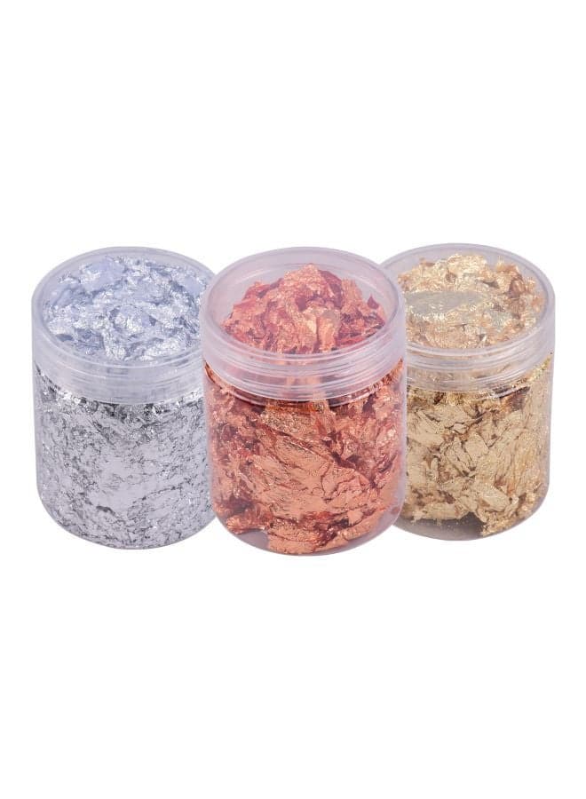 Pack Of 3 Imitation Foil Flakes Copper/Gold/Silver