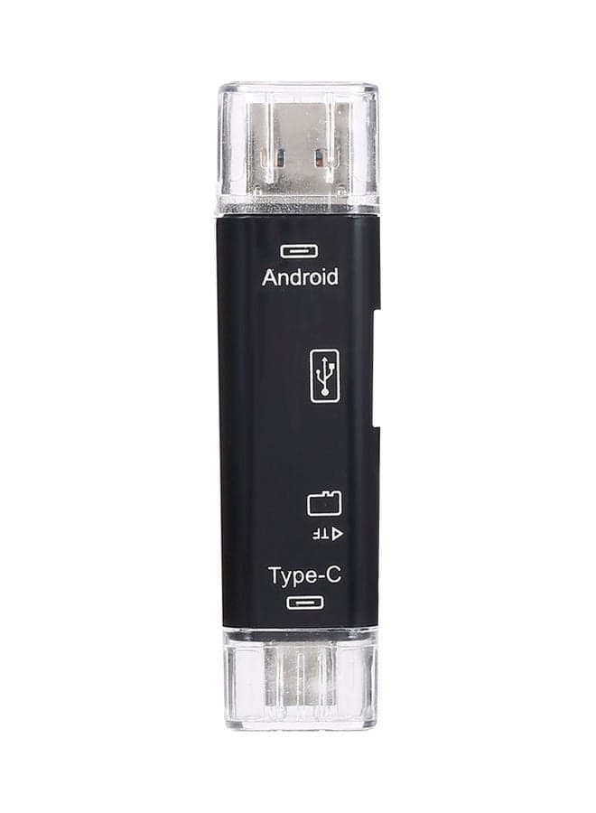 3 In 1 Type-C Otg Extension High Speed Tf Memory Card Reader For Pc Computer Phone Black