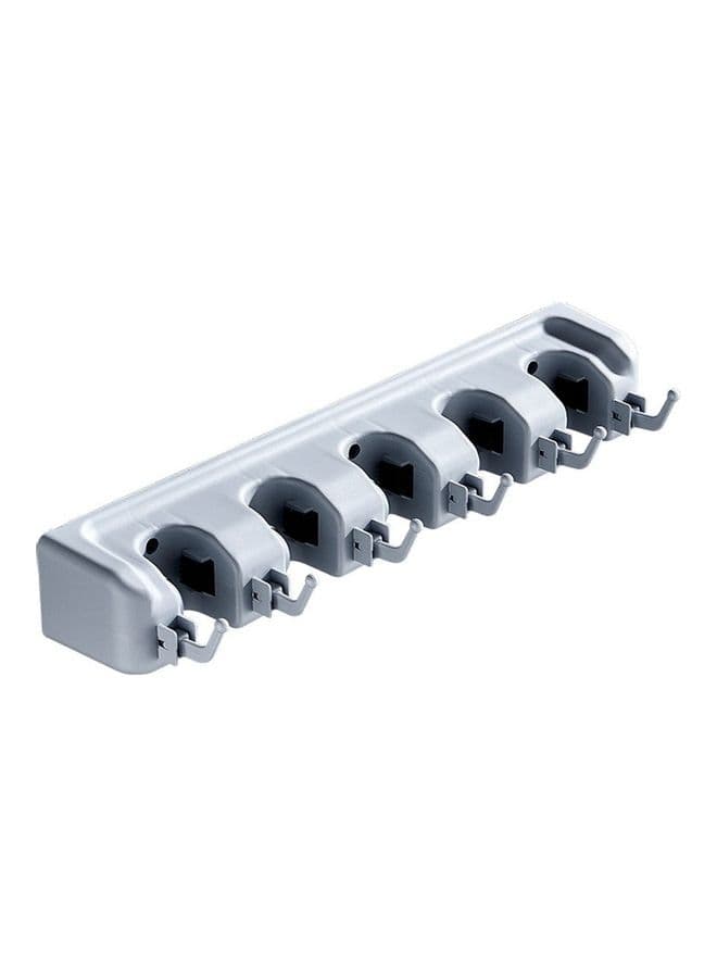 Mop And Broom Tool Holder Organizer White 41.5x 9.0x7.0cm