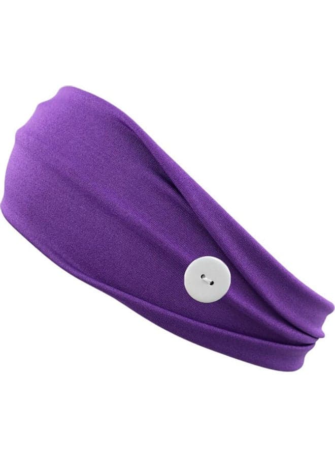 Colourful Headband with Buttons for Face Mask Purple 5.00 x 5.00 x 5.00cm
