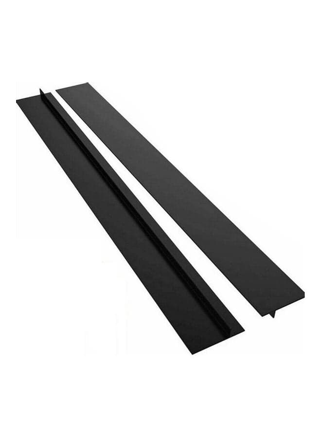Silicone Stove Counter Strip Cover Oven Guard Spill Seal Slit Filler Kitchen Black 63.50 x 2.00 x 5.60cm