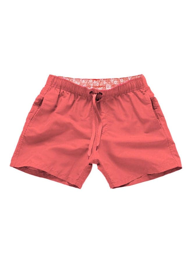 Summer Drawstring Beach Shorts Pink