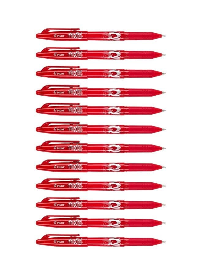 12-Piece Frixion Erasable Pen Set Red