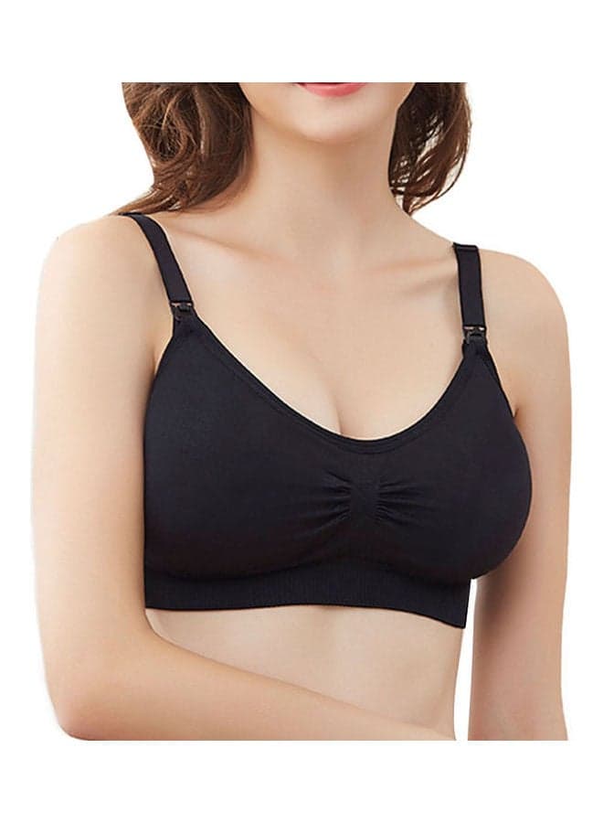 Solid Maternity Nursing Bra Black