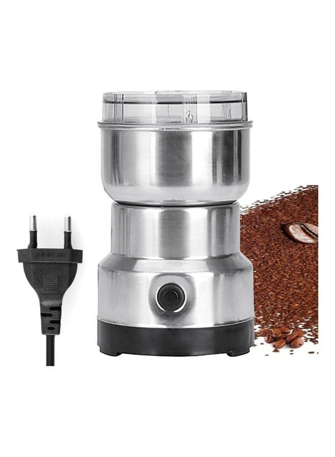 Multi-Function Stainless Steel Electric Coffee Bean Grinder Silver 17 x 11 x 11cm