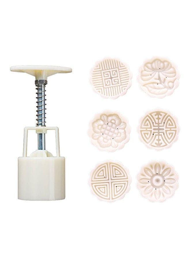 Mid Autumn Festival Moon Cake Making Mould White 14x5x5cm