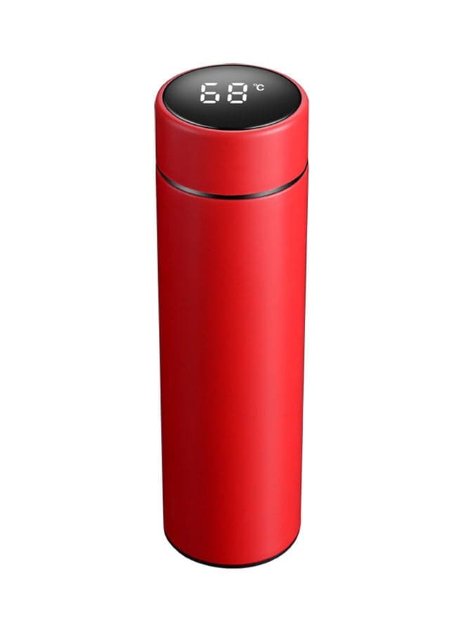 Intelligent Insulated Temperature Display LCD Touch Screen Stainless Steel Bottle Red 24x7x7cm