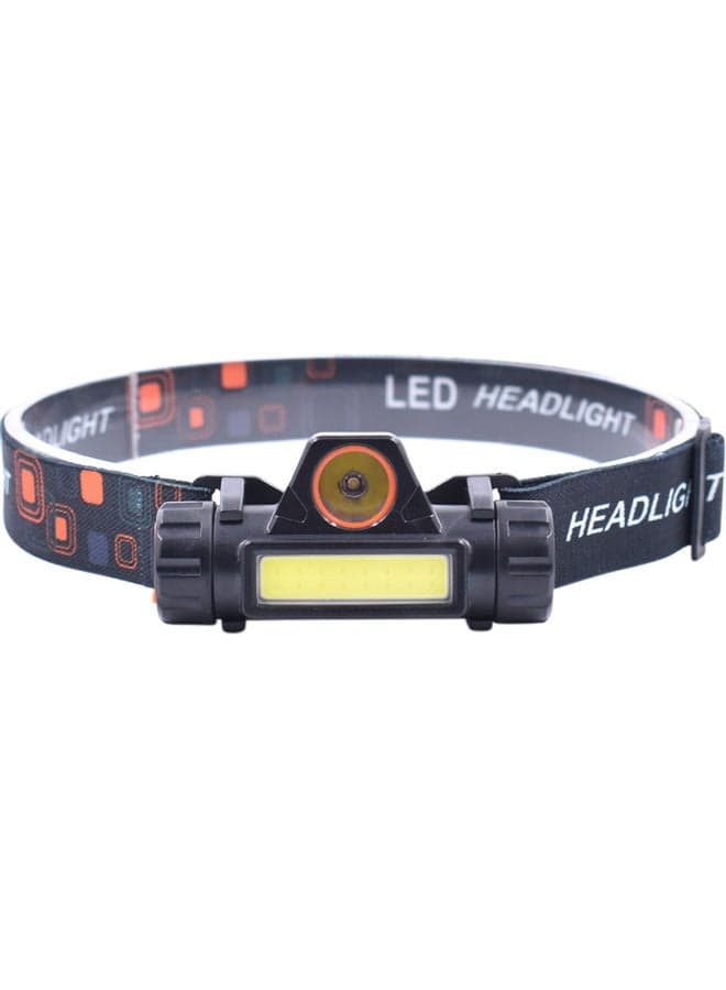 Mini USB Rechargeable COB LED Headlamp Black 9.00x6.50x6.50cm