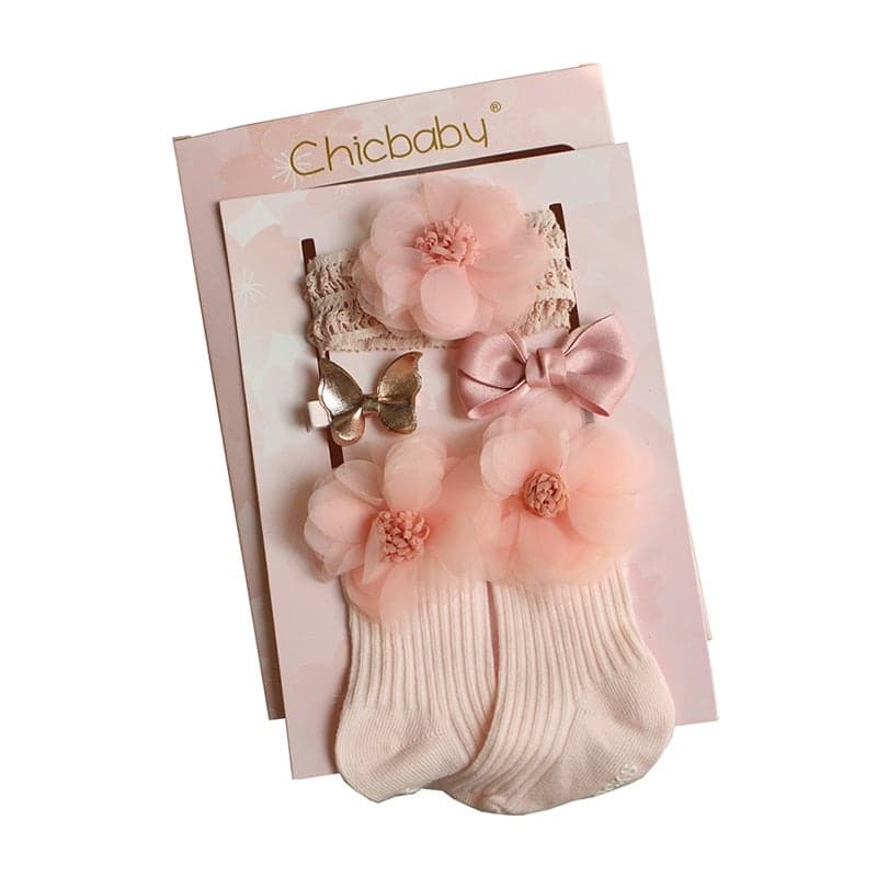 5-Pieces Factory Store Bow Hairband Headband & Hair Clip Set