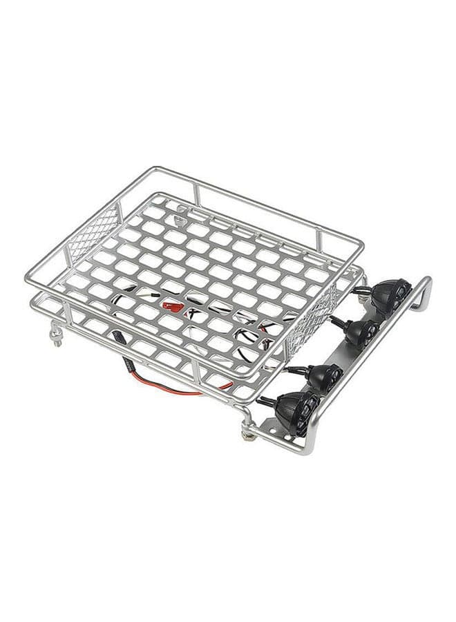 Roof Rack Luggage Carrier with Light Bar for 1/10 Monster Truck RC Car 16.8 x 3.8 x 11.2cm