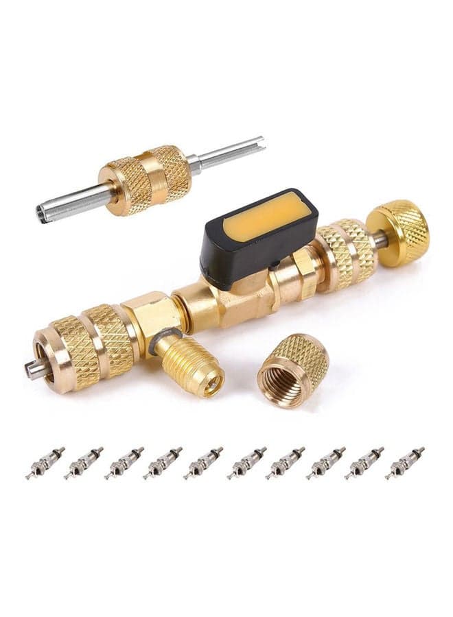 Household R410 R22 Valve Core Remover Installer Tool Gold 15 x 3 x 15cm