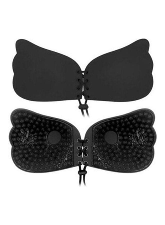 Silicone Adhesive Invisible Front Closure Chest Paste Bra Black