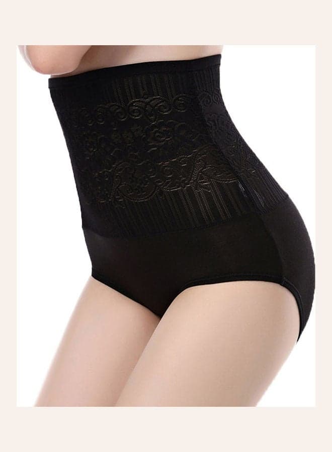 High Waist Seamless Hip Lift Shapewear Briefs Black