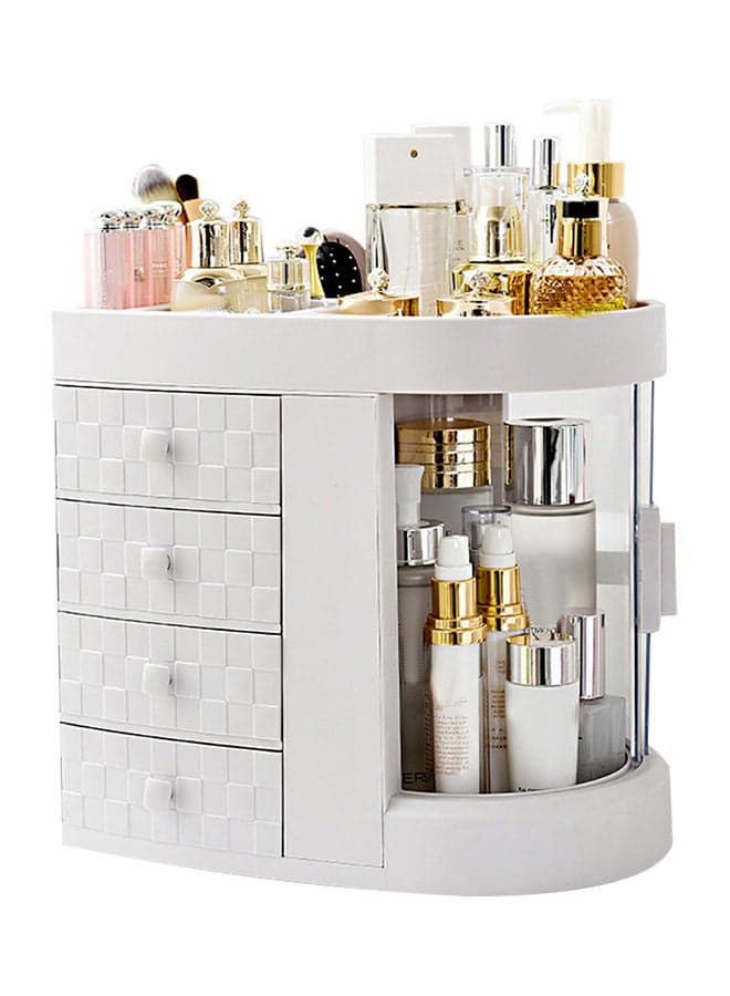 4 Tiers Acrylic Multifunctional Storage Rack White 30.5x18.5x29.5cm