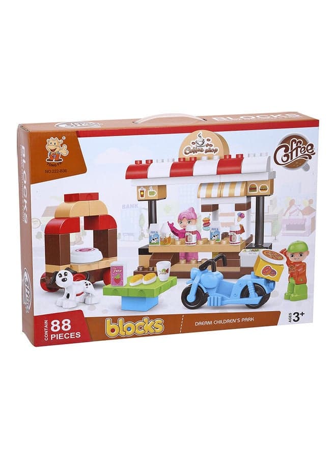 88 Pieces Children's Building Block Suit In Coffee Shop