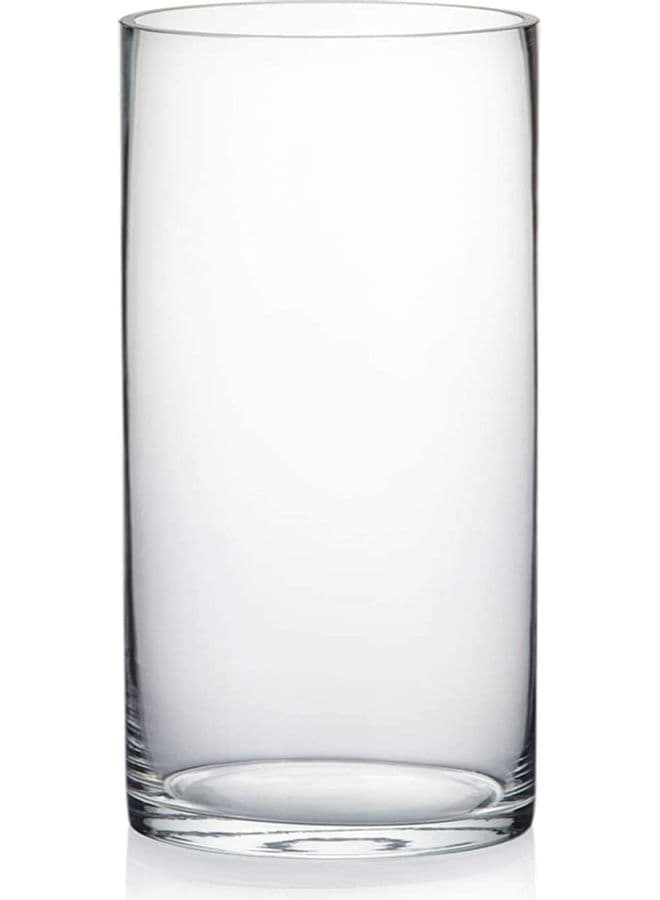 Cylinder Glass Vase Clear 12x30cm