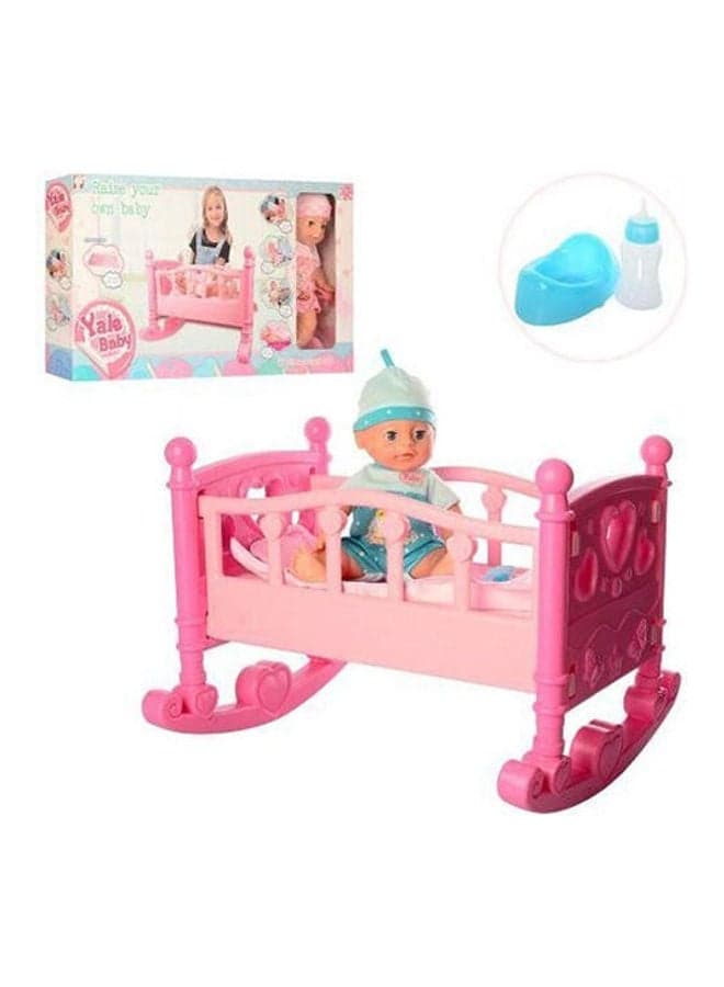 3 In 1 Bed +Dolls With Drink And Wet Function 35cm