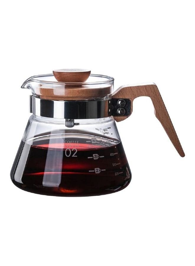 Borosilicate High Temperature Resistant Glass Coffee Pot Clear 12x12.5x7.8cm