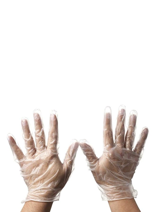 200-Piece Disposable Vinyl Hand Gloves Clear L