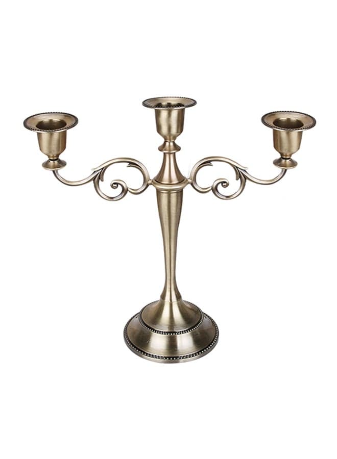 Three Headed Candle Holder Brown 26x27cm