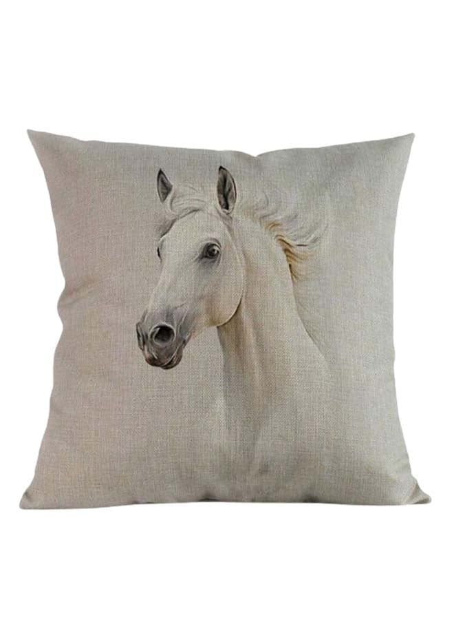 Long Lasting Luxurious Ultra Soft Decorative Printed Cushion Cover White 45x45cm