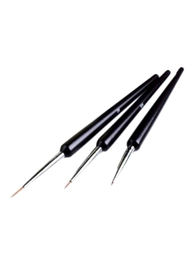 3-Piece Cake Brush Fondant Pen Tools Black One Size
