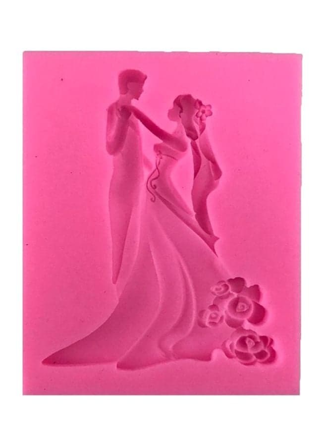 Bride And Groom Shape Silicone Mold Pink
