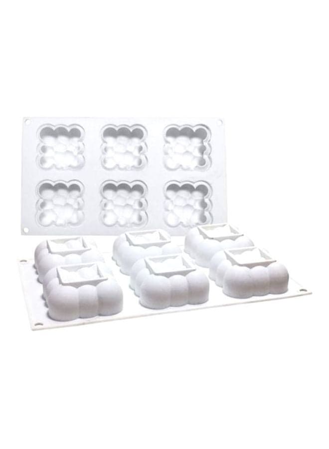 6-Cavity Silicone Cake Mould White One Size