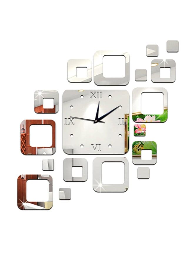 18-Piece Decorative Clock Style Wall Sticker Set Multicolour 65 x 45cm