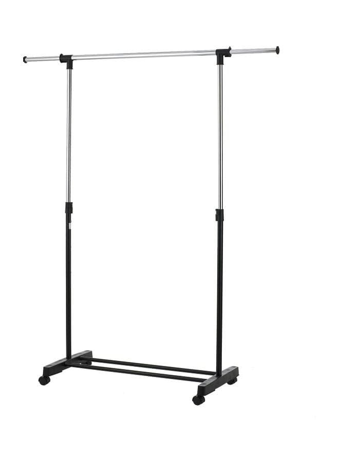 Height Adjustable Garment Rolling Rack Black/Silver