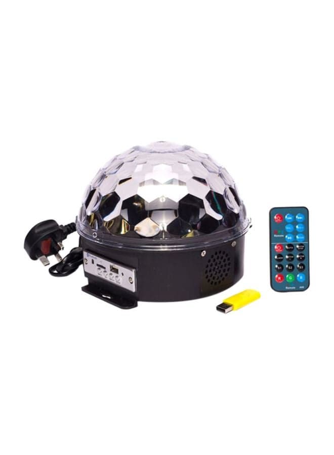 LED Magic Ball Light With Bluetooth Speaker Black/Clear 16x19cm