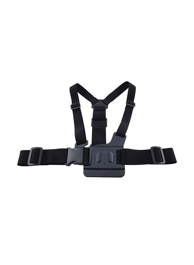 Elastic Chest Harness Belt Strap And Head Mount Black