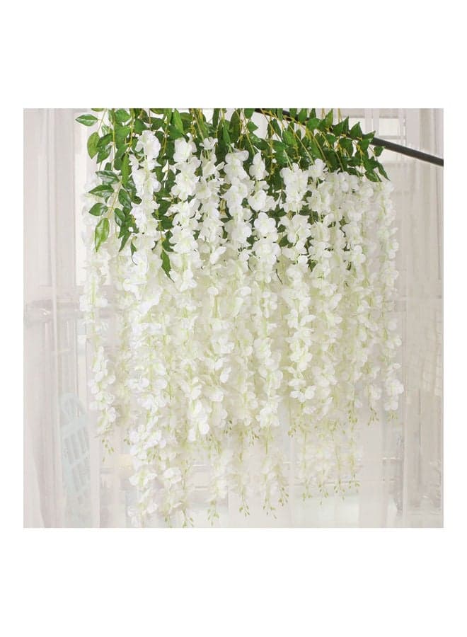 12-Piece Artificial Hanging Flower Set White/Green