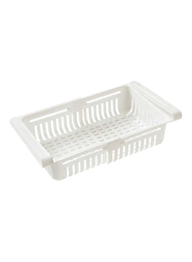 Pull-Out Refrigerator Storage Basket White 20.5 x 16.4 x 7.6cm
