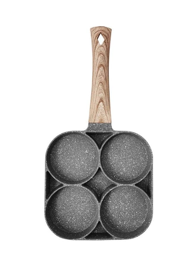 Non-Stick 4-Hole Omelet Pan Black 14inch
