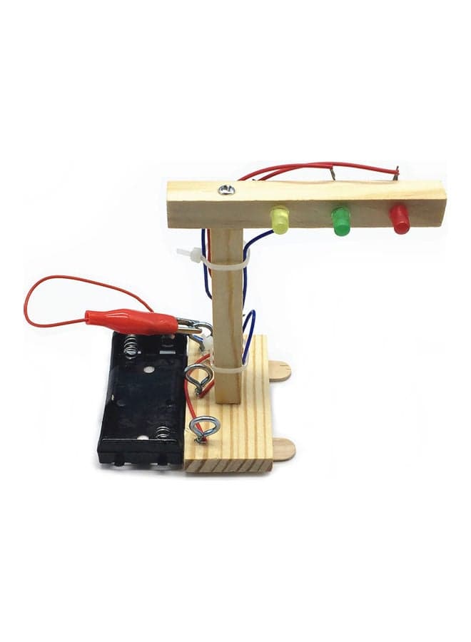Wood Traffic Lights DIY Kit Kids Toy 10.50x8x3cm